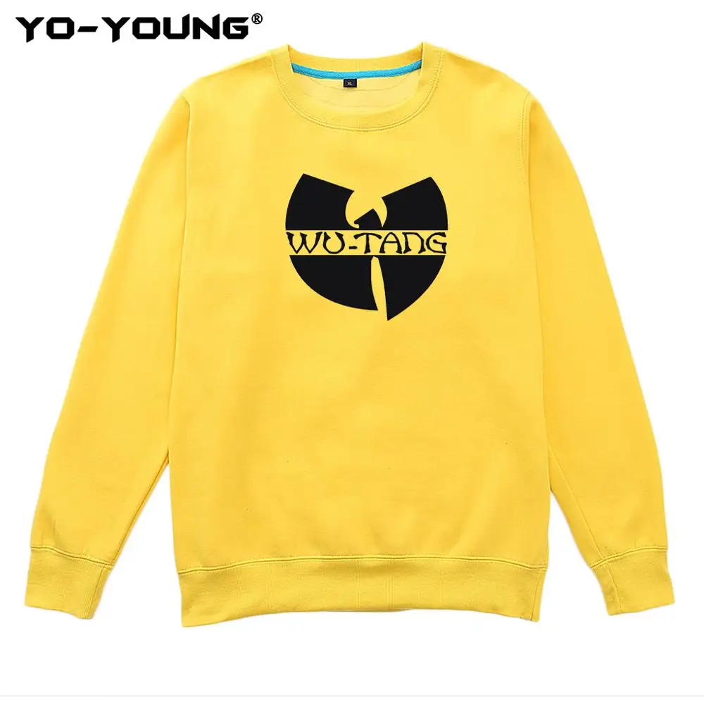 Yo-Young Steetwear Толстовка флисовый свитшот с логотипом Wutang Clan, повседневные уличные толстовки унисекс - Цвет: Yellow Sweatshirt