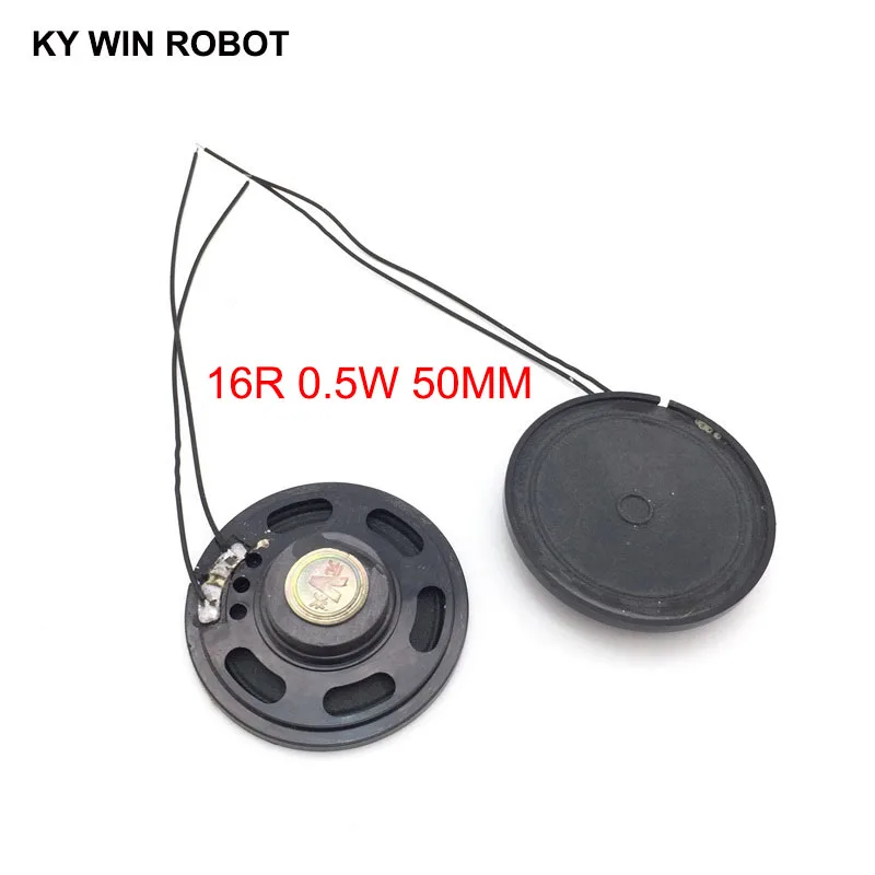 

2pcs/lot New Ultra-thin Toy-car horn 16 ohms 0.5 watt 0.5W 16R speaker Diameter 50MM 5CM With Wire