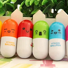 Новинка, Офисная подарочная ручка, креативная выдвижная ручка, мультяшная телескопическая пилюля с эмоциями, ручка, 3 шт./партия