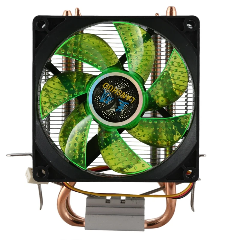 

Lanshuo Pure Copper 2 Heat Pipe For 1366 1155 775 Intel/Amd Multi-Platform Cpu Radiator 3 Wire With Light One Fans