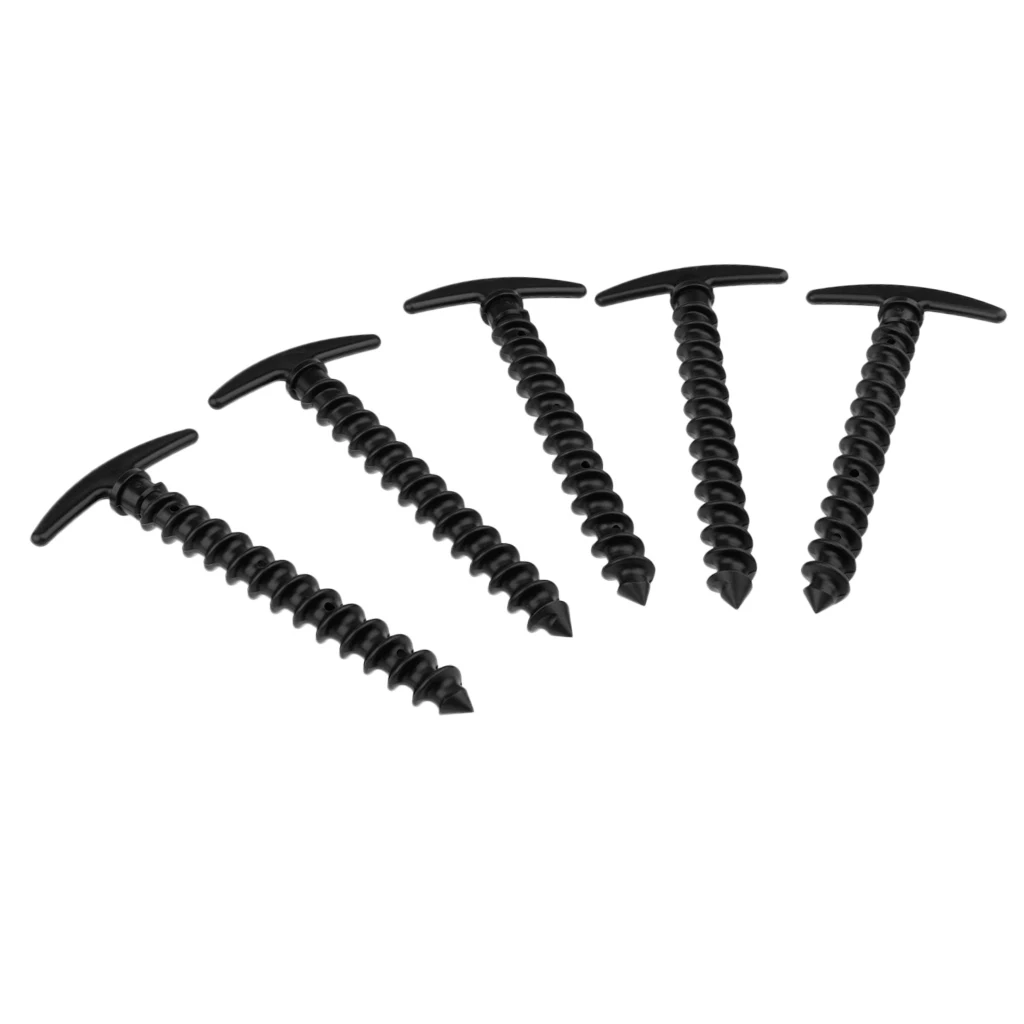 5pcs Plastic Stakes Small Tarp Stakes Tent Spikes for Sand Lawn Beach Blankets Compact Lightweight Tent Pegs