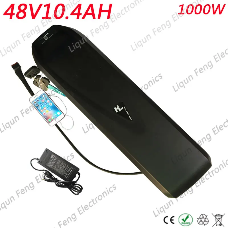 

US EU No Tax Down tube ebike Battery 48V 10AH Lithium Battery 1000W 48V Electric Bike Battery with USB+30A BMS 54.6V 2Acharger