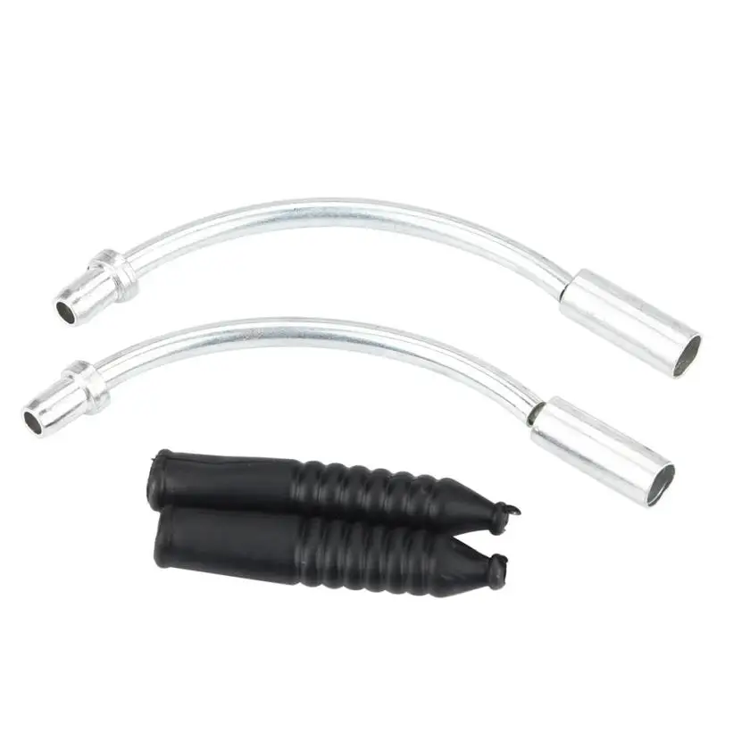 Bike V-Brake Stainless Steel Cable Noodle Guide 110 Degree Silver 2 Pieces
