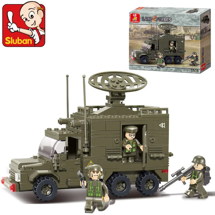 Luban model building kits compatible with lego assembled toy puzzle blocks army 2- radar vehicle B0300