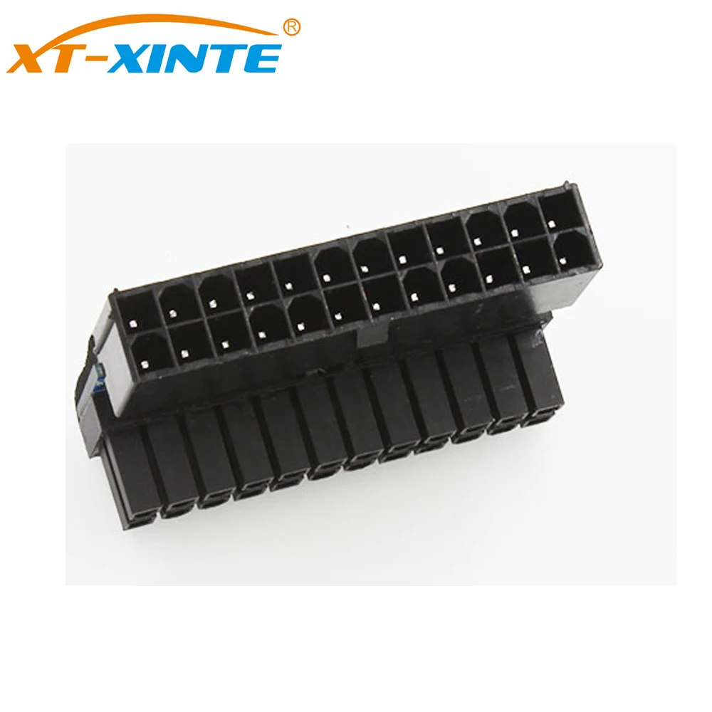XT-XINTE ATX 24Pin الإناث إلى 24pin الذكور زاوية الحق محول 24 P إلى 24 P 90 درجة محول بطاقة ل حاسوب شخصي مكتبي امدادات الطاقة