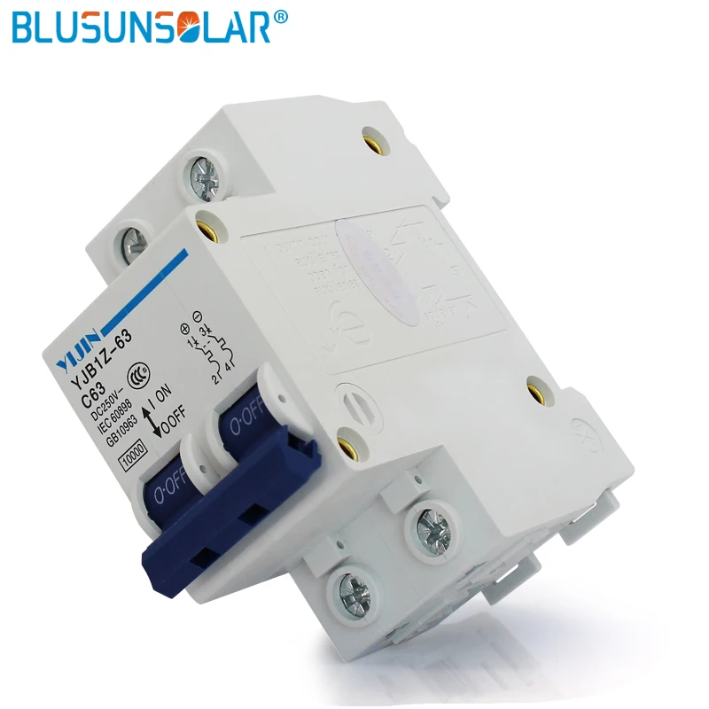 2 шт./лот 2P 63A DC250V MCB фотоэлектрический выключатель солнечной энергии|dc circuit