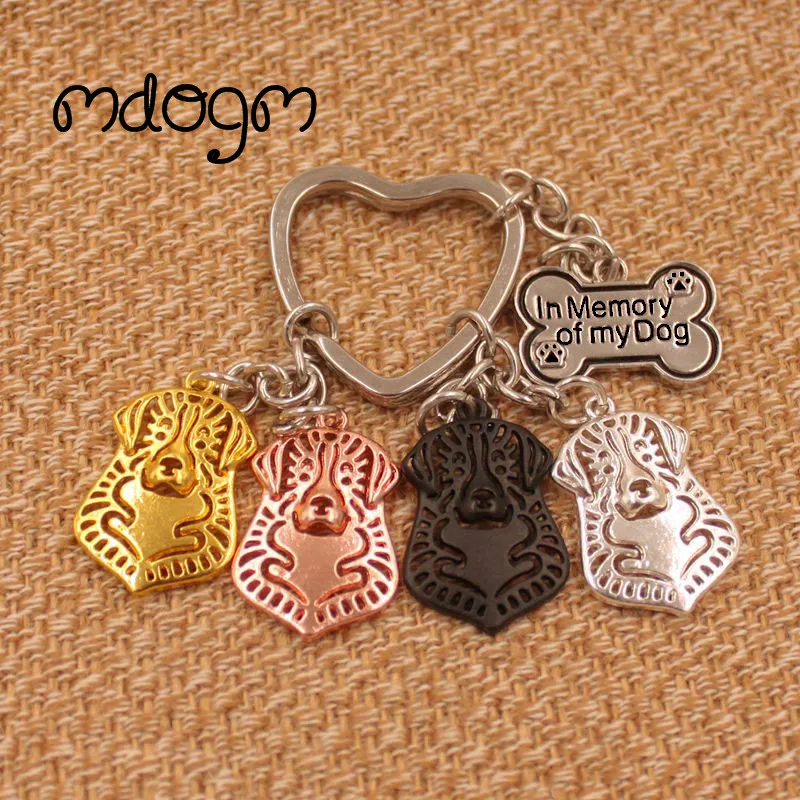 

2018 Bernese Mountain Dog Animal Gold Silver Plated Metal Pendant Keychain For Bag Car Women Men Key Ring Love Jewelry K092