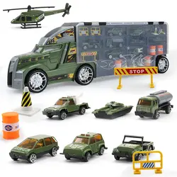 Грузовик игрушки 55 см Транспорт автомобили Портативный подарок военной техники огонь конструирование грузовика автомобиля контейнеровоз