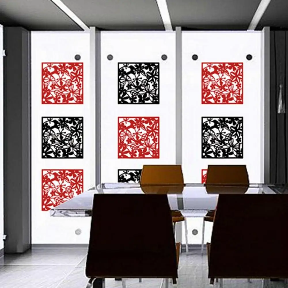 12 шт. Бабочка Цветы подвесная комнатная перегородка экран космическая перегородка стены искусства белый черный красный