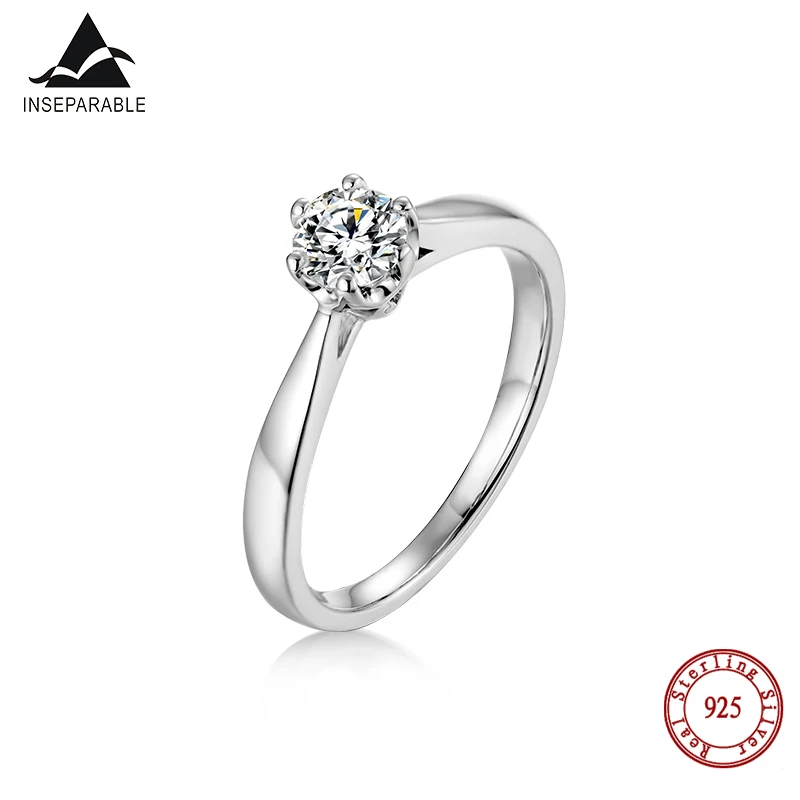

Fashion 925 Sterling Silver Rings Luxury Wedding Jewelry Rings Engagement Ring For Women's rings shape single stone new