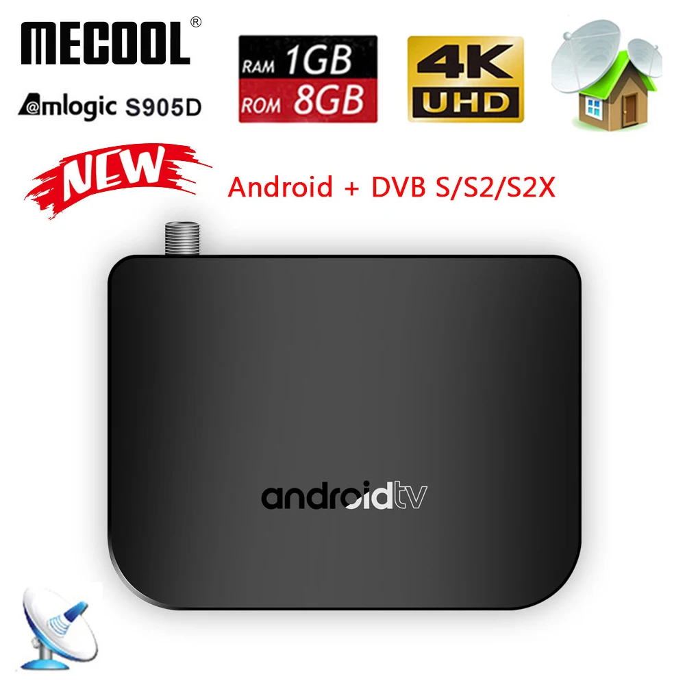 Mecool M8S плюс DVB Smart Android 7.1.2 ТВ коробка S2X/S2/S Amlogic S905D 4 ядра 1 ГБ 8 2 4G Wi Fi H.265 Media