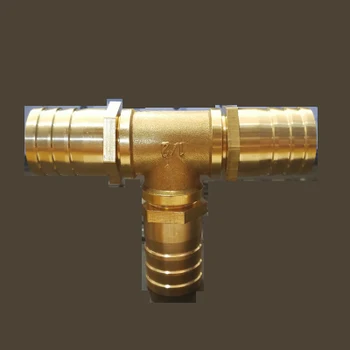 

25mm Hose Barb Brass Barbed Tee Pipe Fitting Union Coupler Connector Adapter For Fuel Gas Water