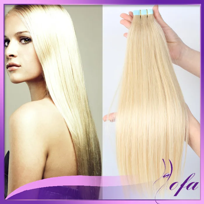 Remy Seamless Tape Hair Extensions Indian Blonde 613 Hair Weave