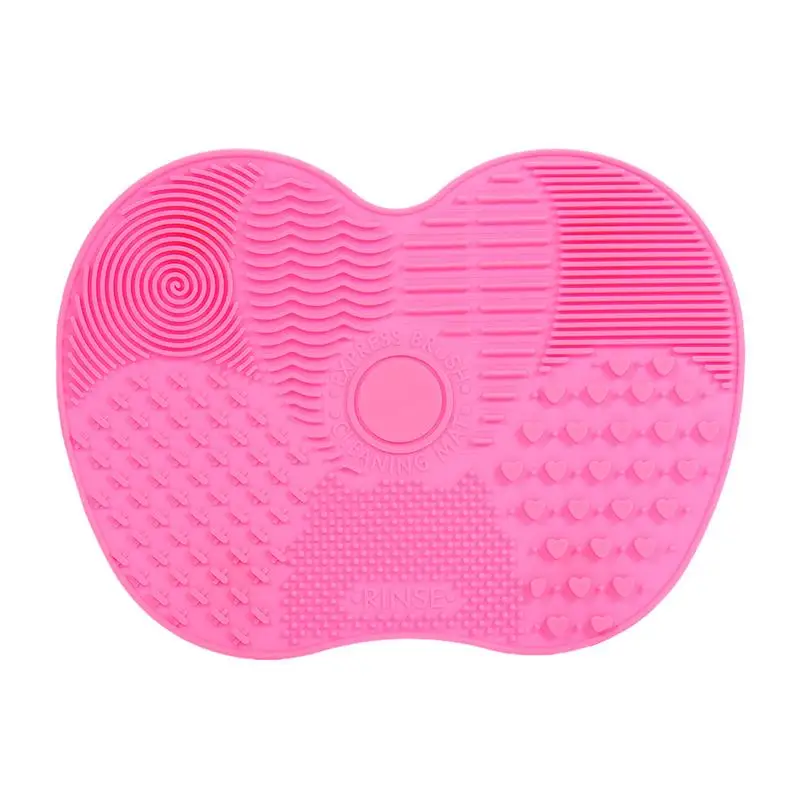 Silicone Makeup Brush Cleaner Cleaning Mat Hand Tool Cosmetic Scrubber Board Beauty Cleaning Tools for woman - Handle Color: Pink