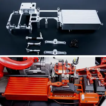 

CNC Alloy Equipment Box Dual Servo Radio Tray for 1/5 RV KM ROVAN LT LOSI RCING 5IVE-T 5T RC Car Parts