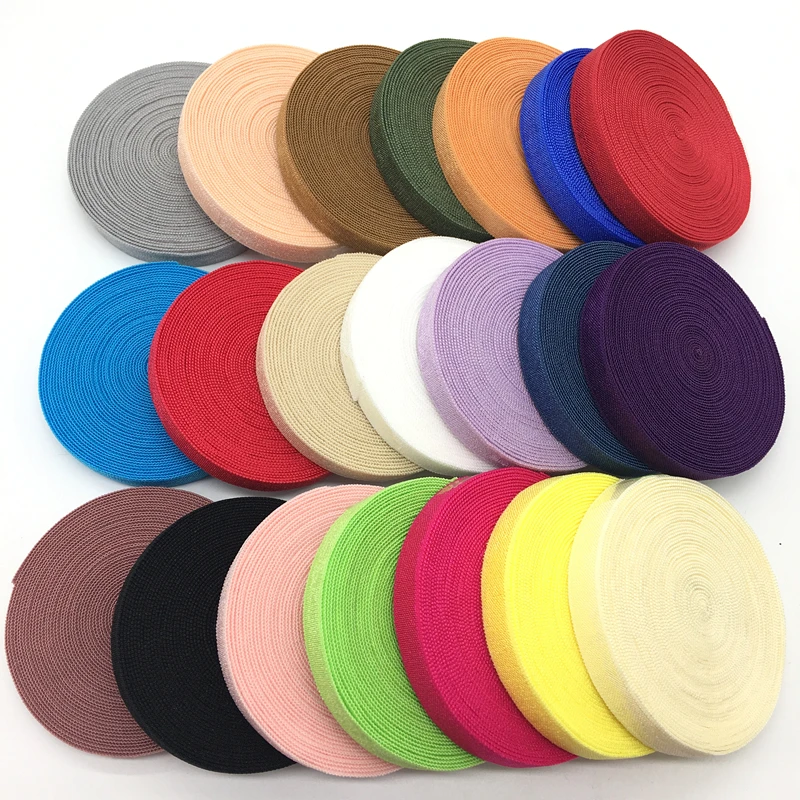 

(Random 5 Yards/Each color 1y) 3/8"10mm Mix Color Solid FOE Fold Over Elastics Spandex Satin Band DIY Lace Sewing Trim