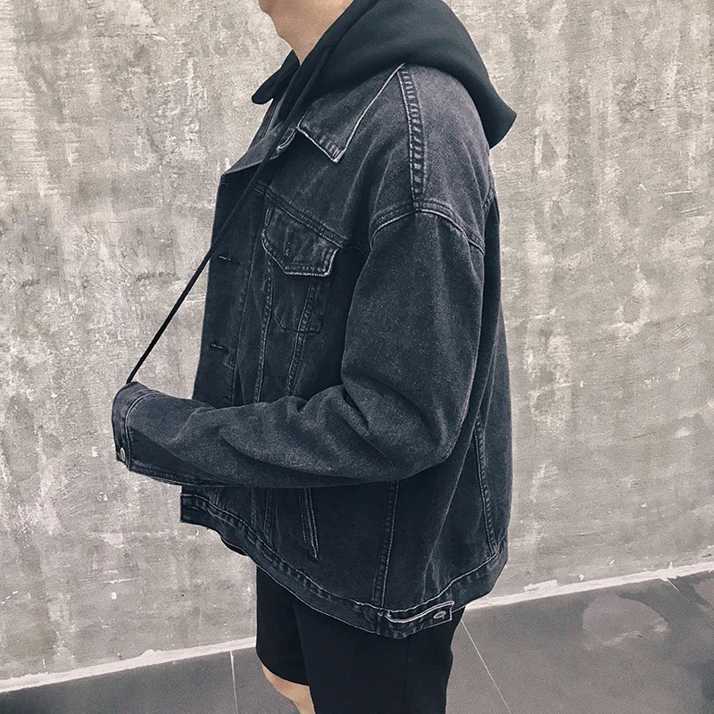 baggy black denim jacket