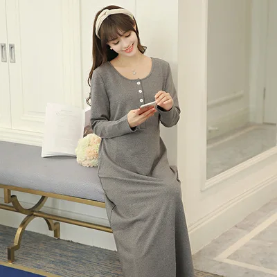 pregnant dresses for women  dress pregnant  maternity dress  long sleeve dress  Cotton  Full  Ankle-Length  Casual