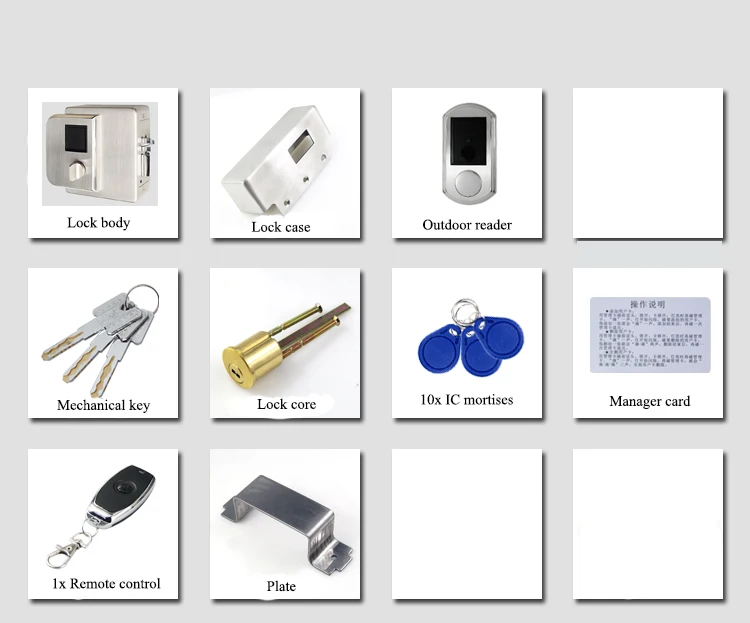 Беспроводной водонепроницаемый дверной замок с дистанционным управлением, открытый Электрический дверной замок с поддержкой IC RFID считыватель отпечатков пальцев(опционально - Цвет: Kit 1