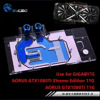 BYKSKI 水ブロック使用ギガバイト AORUS GTX 1080Ti エクストリーム版/GV-N108TAORUS-11GD/フルカバーグラフィックスカードの銅ラジエーター