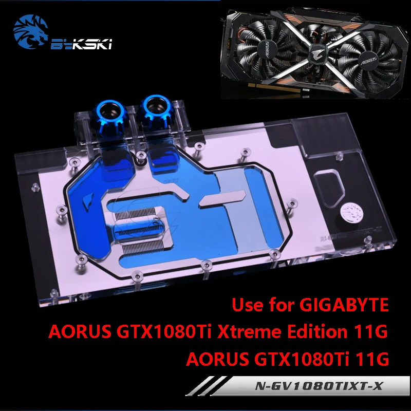 Buy BYKSKI Water Block use for GIGABYTE AORUS GTX 1080Ti Xtreme Edition/GV-N108TAORUS-11GD/Full Cover Graphics Card Copper Radiator