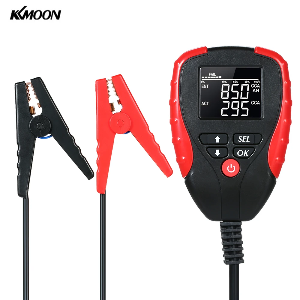 

12V Car Battery Tester LCD Battery Capacity Tester AH CCA Voltage Internal Resistance Battery Life Analyzer with Backlight