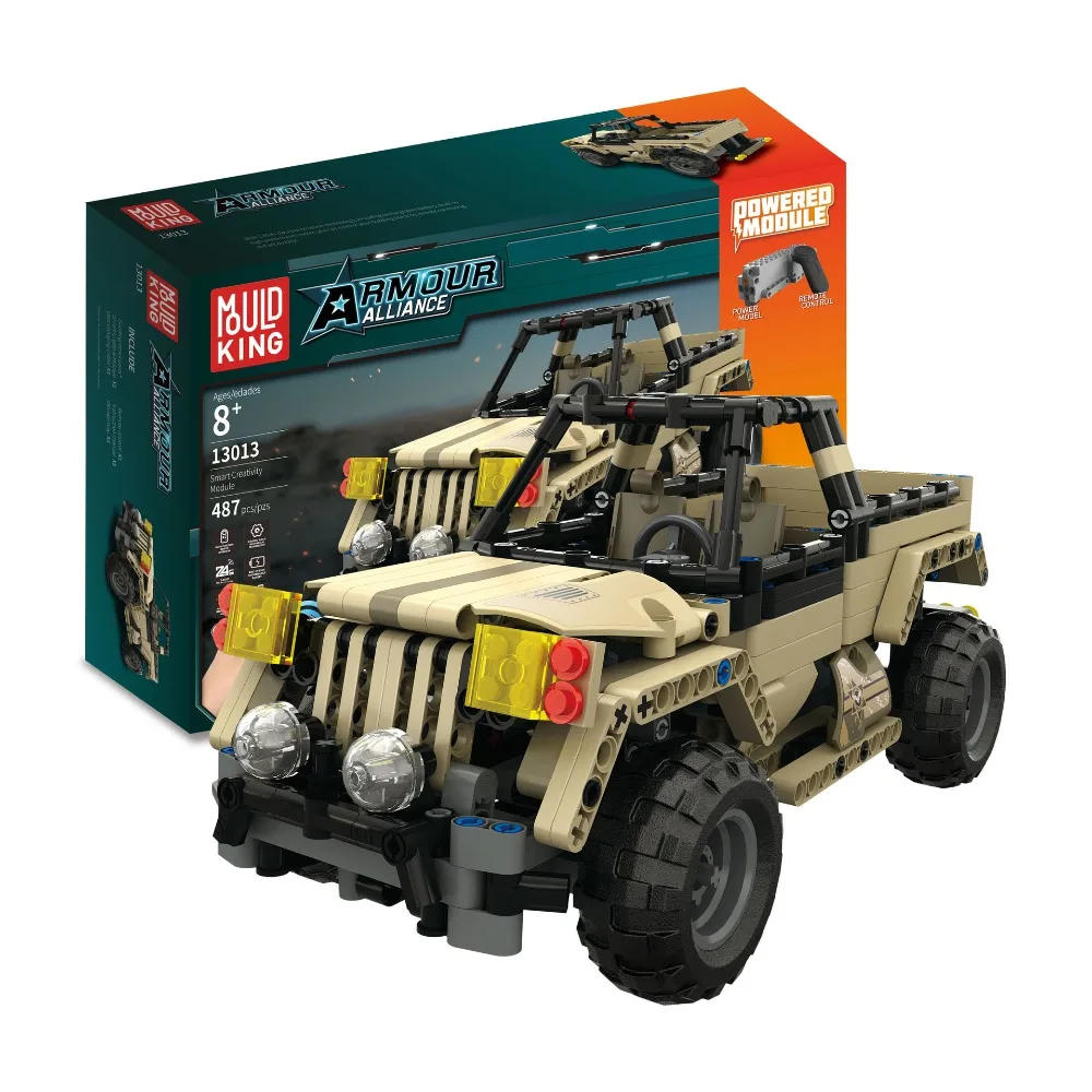 

13013 The Military Pickup Set Building Blocks Bricks Remote Control Car Educational Toys For Children Adults Christmas Gifts