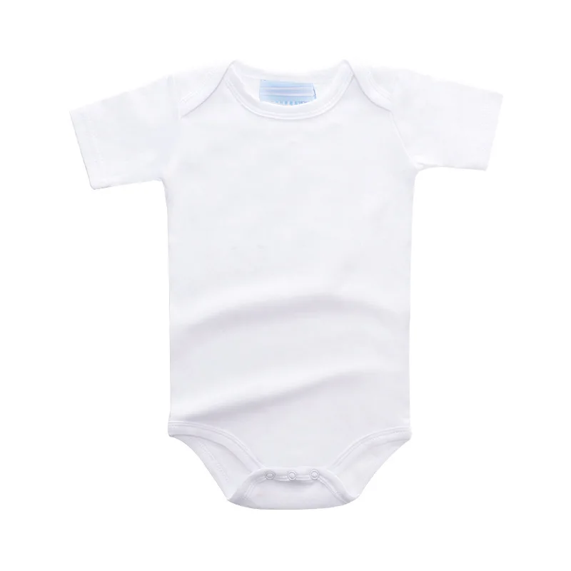 SALE Unisex Baby Rompers Short Sleeve Cottom O-Neck 0-12M Newborn Boys&Girls Roupas Top Quality Bebe Summer Clothes - Цвет: Белый