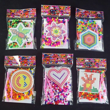 

300pcs/set Beads 2.6mm DIY Pegboard Tool Tweezer Puzzle Peas Beads Template Board Colors Puzzle Toys for Children Random Style