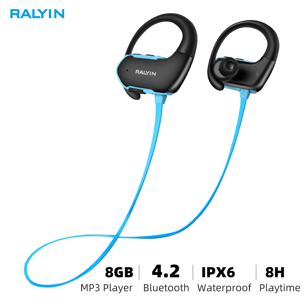 Ralyin портативный MP3 музыкальный плеер 8 Гб наушники плеер mp3 плеер гарнитура спортивные наушники mp3 водонепроницаемый для xiaomi