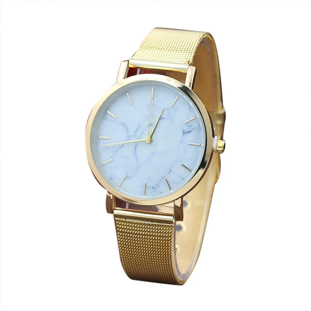 Fashion Women Watch Marble Surface Gold&Silver Stainless Steel Band Business Quartz Movement Wrist Watch relogio feminino 30X