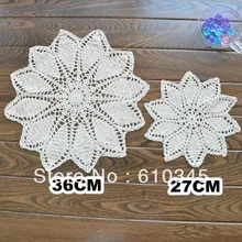 Ручное вязание крючком хлопок Doily, коврик для стола, подставка, 36X36 см 10 шт./партия