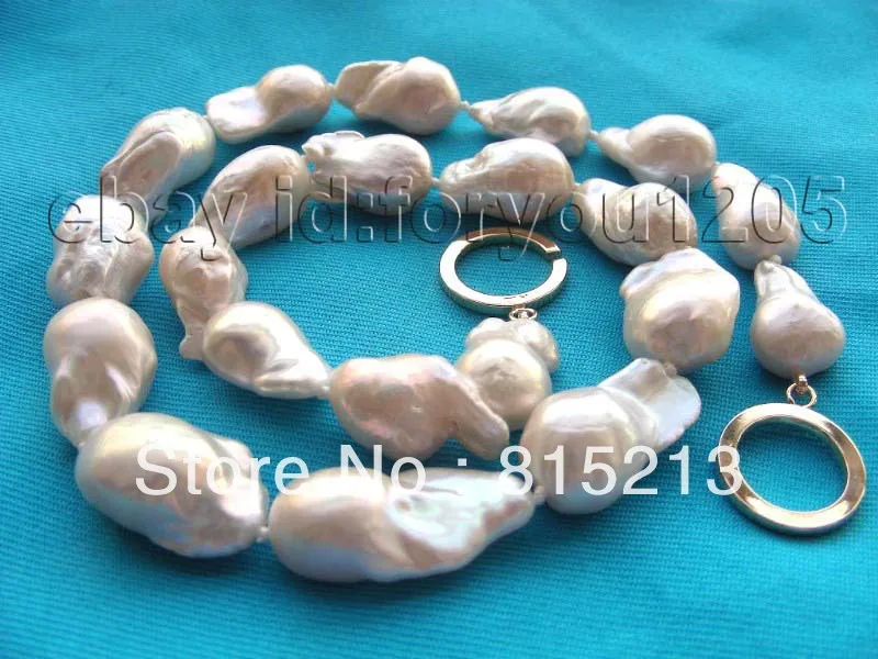 

N450 Natural 26mm White Reborn Keshi Pearl Necklace 14k 28% Discount NEW