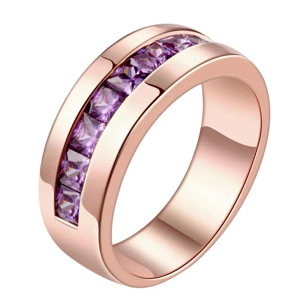 R182-A-8 High Quality Nickle Free Antiallergic New Fashion Jewelry 18K Plated zircon Ring