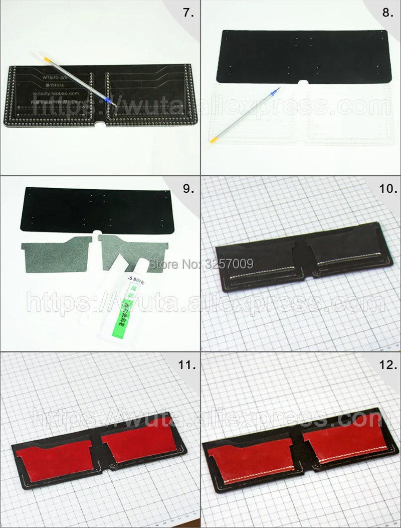 WUTA 870 классический бумажник акриловый шаблон кожевенное ремесло шаблон набор прозрачная модель для изготовления мужчин/wo мужской деловой короткий кошелек
