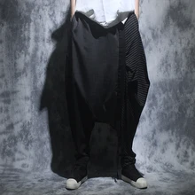 Костюм Go-Go мужские темно-черные волосы stylist harlan брюки мужские подтяжки свободные большие брюки со стрелкой повседневные девять брюки