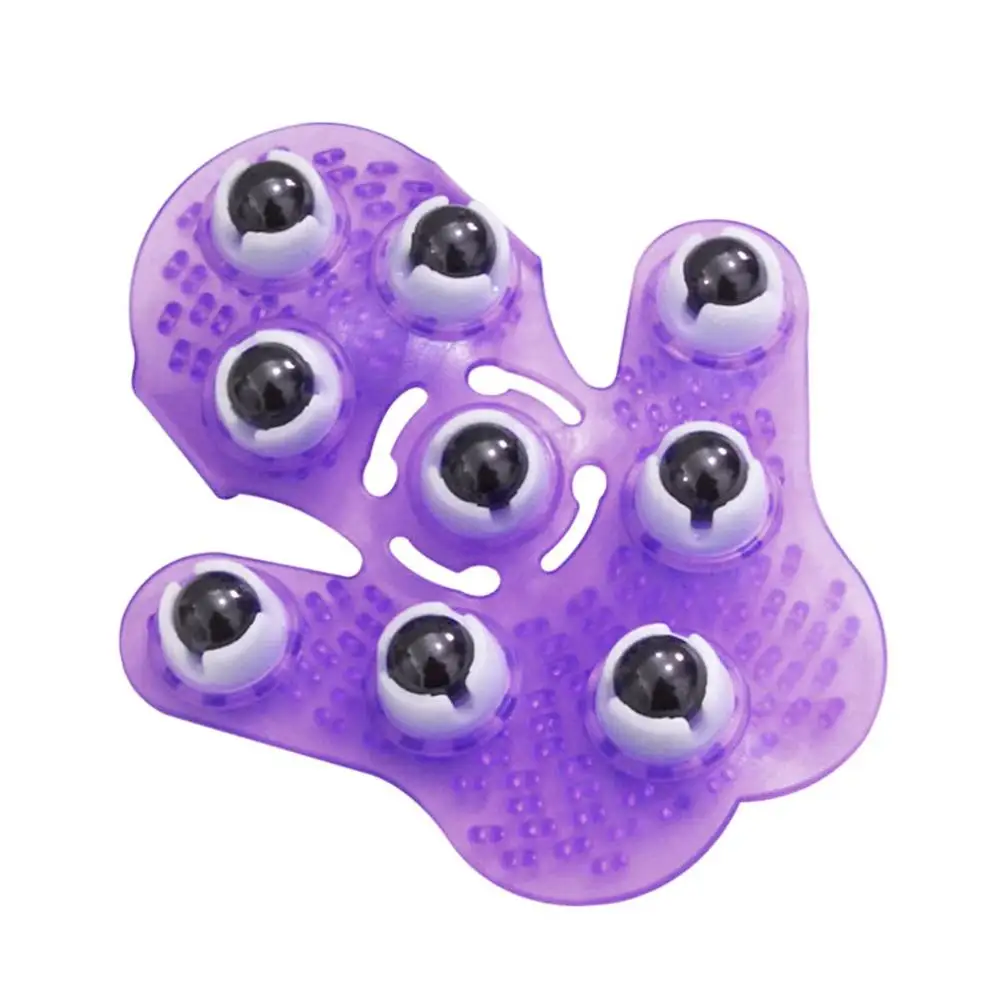Горячая роликовый мяч Массажная перчатка для тела антицеллюлитная мышечная боль расслабляющий массажер для шеи спины плеч ягодиц - Цвет: Фиолетовый