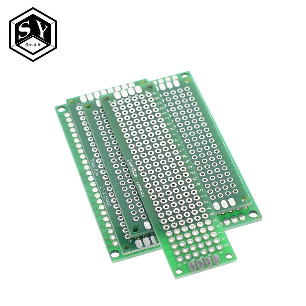 1 шт. 7x9 см Прототип PCB 7*9 см панель двойное покрытие/тонировка PCB универсальная доска двусторонняя печатная плата 2,54 мм доска зеленый