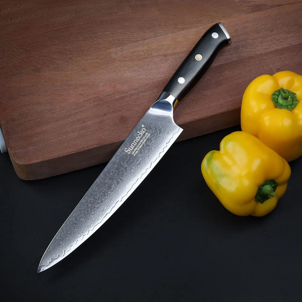  SUNNECKO 5PCS Kitchen Knife Set Japanese VG10 Damascus Steel Slicer Chef Paring Utility Santoku Kin - 32824986211