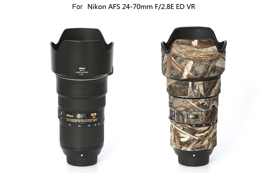 Линзы rolanpro камуфляж пальто дождевик для Nikon AFS 24-70 мм F/2.8E ED VR объектив защитный рукав пистолеты одежда защитный чехол