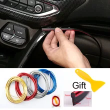 Acabamento de painel de 5m, tiras de decoração interior do carro moldável, borda da porta universal para carros, acessórios para automóveis no carro estilizador