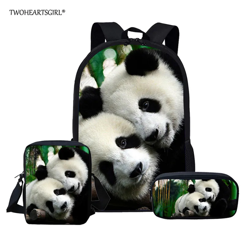 Twoheartsgirl комплект школьных сумок с принтом панды школьный рюкзак для подростков девочек школьные рюкзаки для мальчиков детские рюкзаки, школьный рюкзак - Цвет: C0282CEK