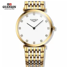 Золото знаменитой марки GUANQIN часы женские роскошные Reloj Женские часы со стразами кварцевые часы женские часы