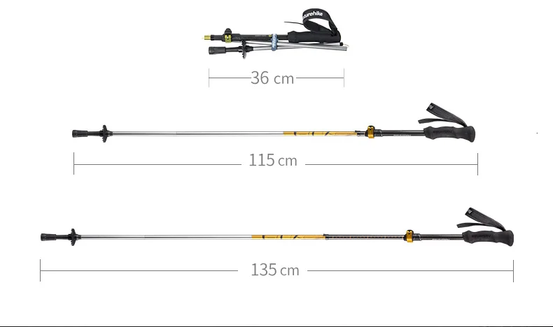 Seção de Fibra de Carbono Naturehike Bengala Ultraleve Ajustável Trekking Pole 135cm 234g 5 21 High Quality Esporte e Lazer