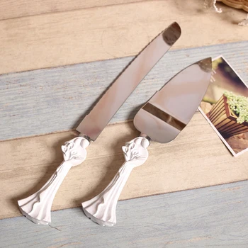 

2016 Sale Wedding Favors And Gifts Free Shipping Personalized Wedding Cake Knife Serving Set Decoration Supplies Custom