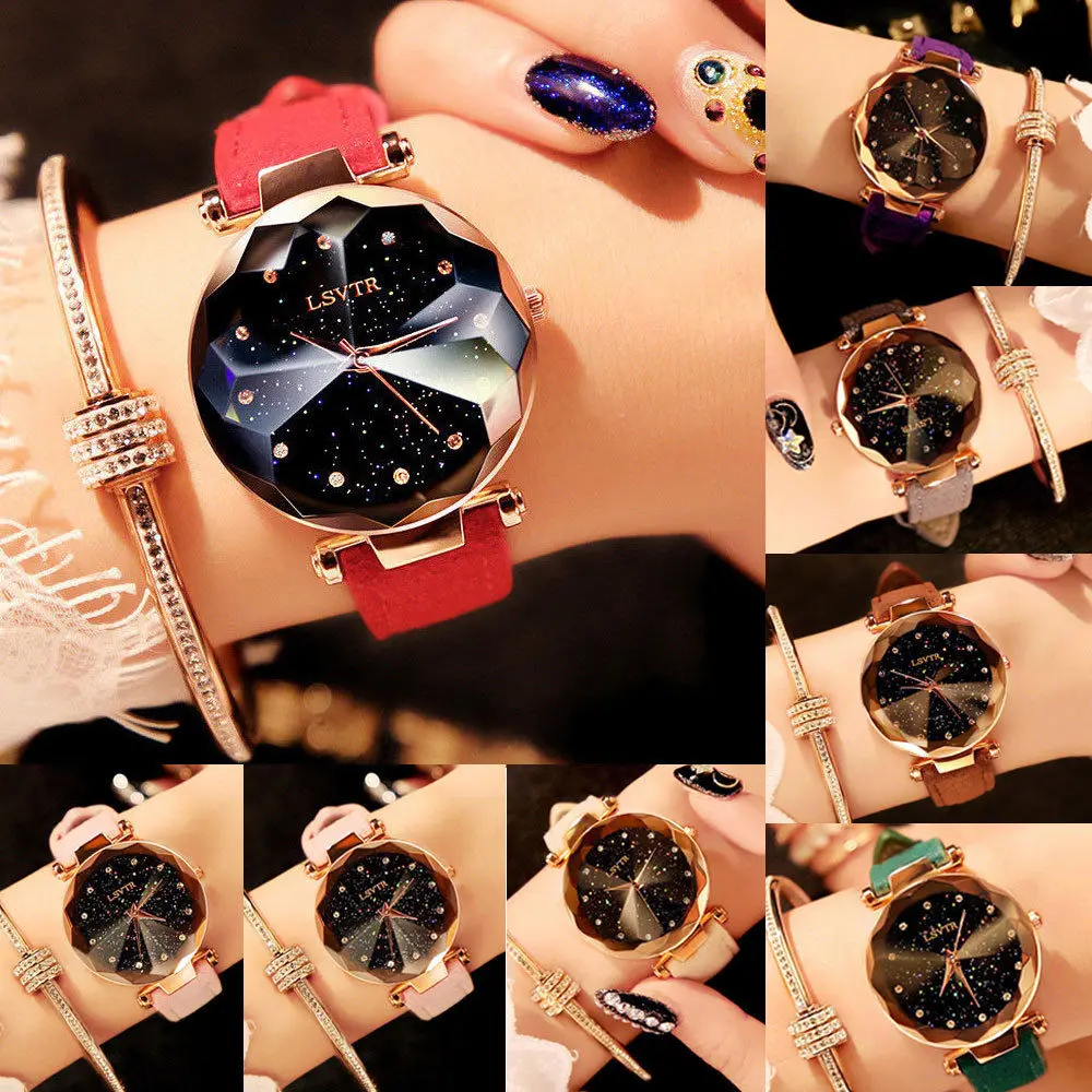 

Women Starry Sky masonry Watch Waterproof Magnet Strap Buckle Luxury Watch