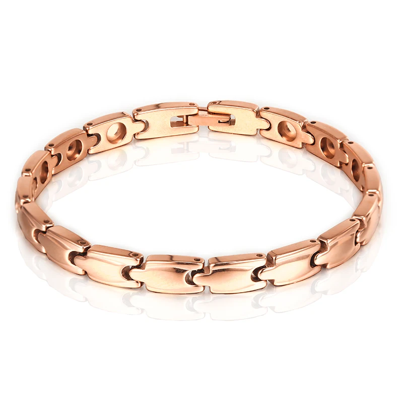 

TaiHua smart bracelet Stainless steel plated rose gold woman strong magnetic meteorite energy magnetic therapy bracelet