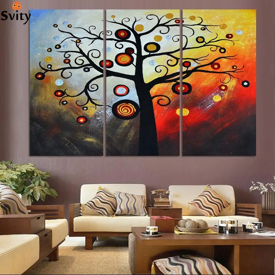 modern abstract money tree canvas wall art Hand painted