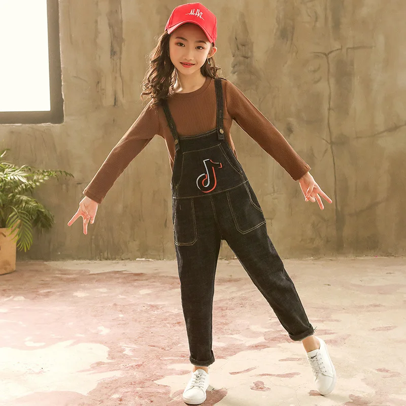 

Girl Jeans + T-shirt 2018 New Korean Version Autumn Trousers, Autumn Fashion Jeans Jeans Suit Baby Girls Clothing Set