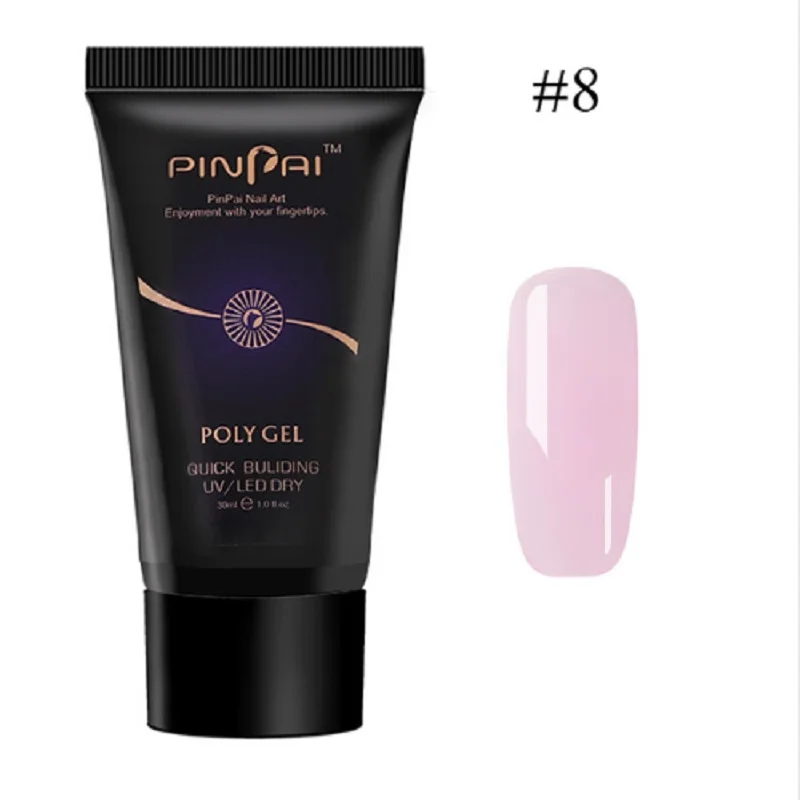 Transparent Pink Брендовый 30 мл прозрачный розовый полигелевый удлинитель для ногтей УФ светодиодный гель для наращивания ногтей для создания маникюра полигель для наращивания ногтей - Цвет: Transparent Pink